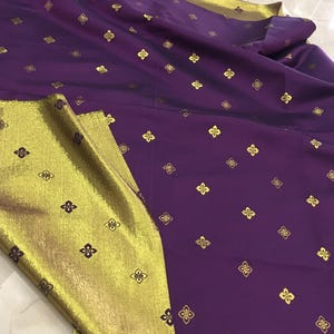 Purple color  brocade fabric with gold flower, jacquard fabric, cosplay dress fabric, girl dress fabric, fabric by the yard-59inches wide