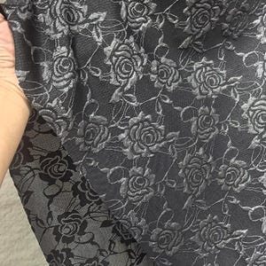 Relief black grey color  rose texture jacquard fabric DIY decoration Hanfu fabric designer fabric wedding jacquard fabric, by the yard
