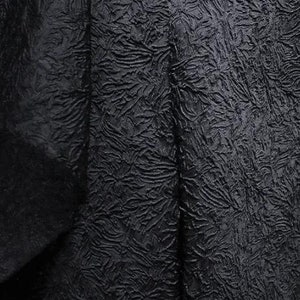 30%OFF-Black color jacquard fabric, 3D relief texture jacquard fabric, wedding dress jacket dress fabric, fabric by the yard-135cm(53&quot;)