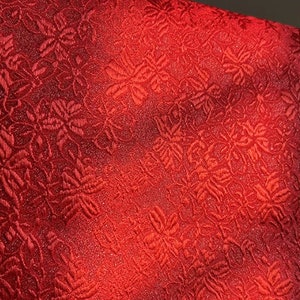 Red color jacquard fabric, fabric by the yard