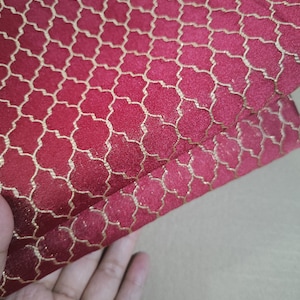 Dark red with golden pattern jacquard fabric, jacket dress fabric, cosplay dress fabric, fabric by 1/2 yards