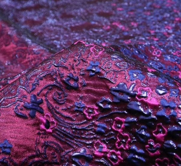 LV Jacquard Fabric purple pink blue brown – FabricViva