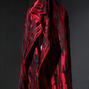 Red black color jacquard fabric, fashion jacquard,by the yard