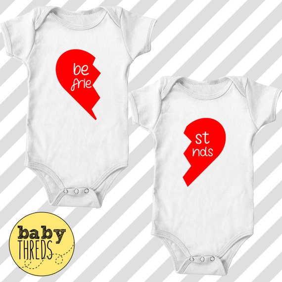 matching best friend onesies baby