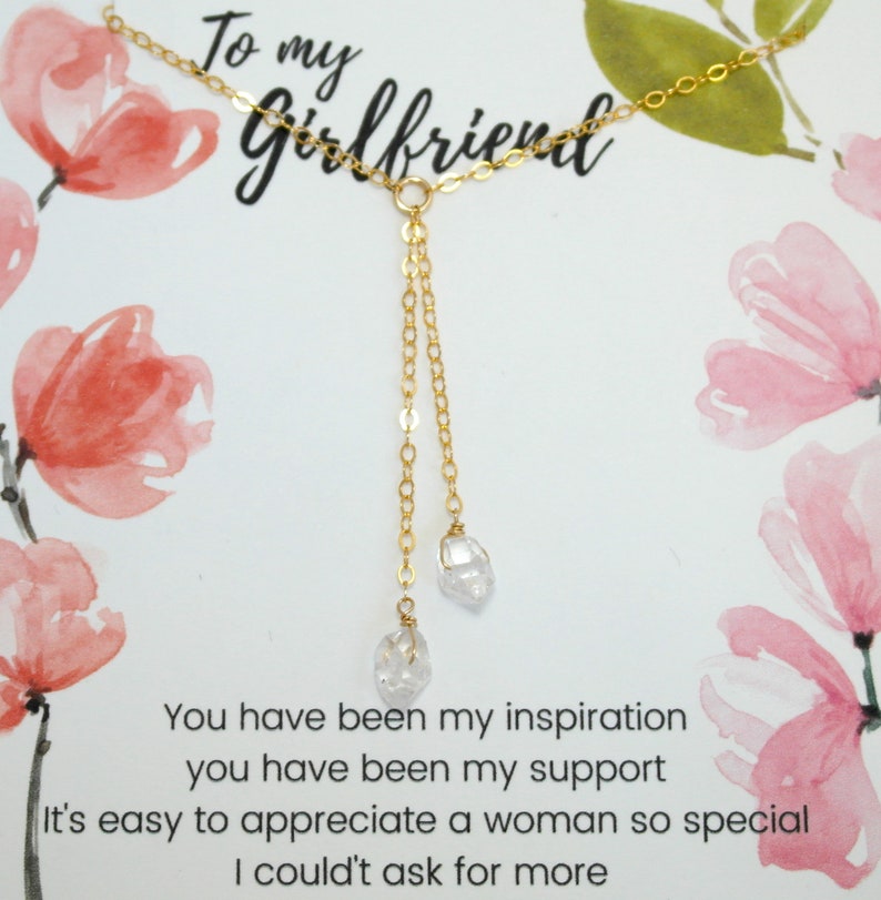 Girlfriend and Touching Message Sweet Gifts for Girlfriends with Romantic Comes with Gift Box and Pouch Pearl /& Diamond Necklaces