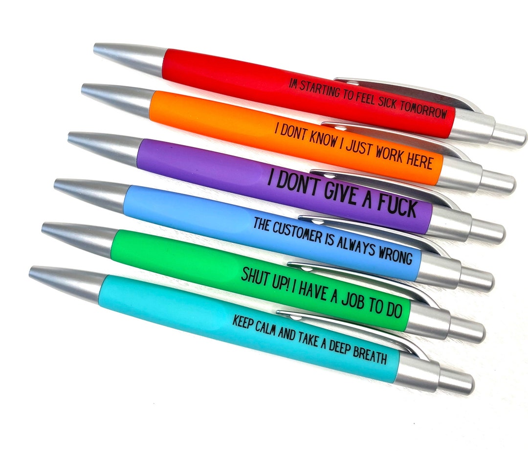 Funny Pen Set of 6 Customer Service Pens Funny for Work - Etsy Funny Pen Set of 6 Customer Service Pens Funny for Work - Etsy