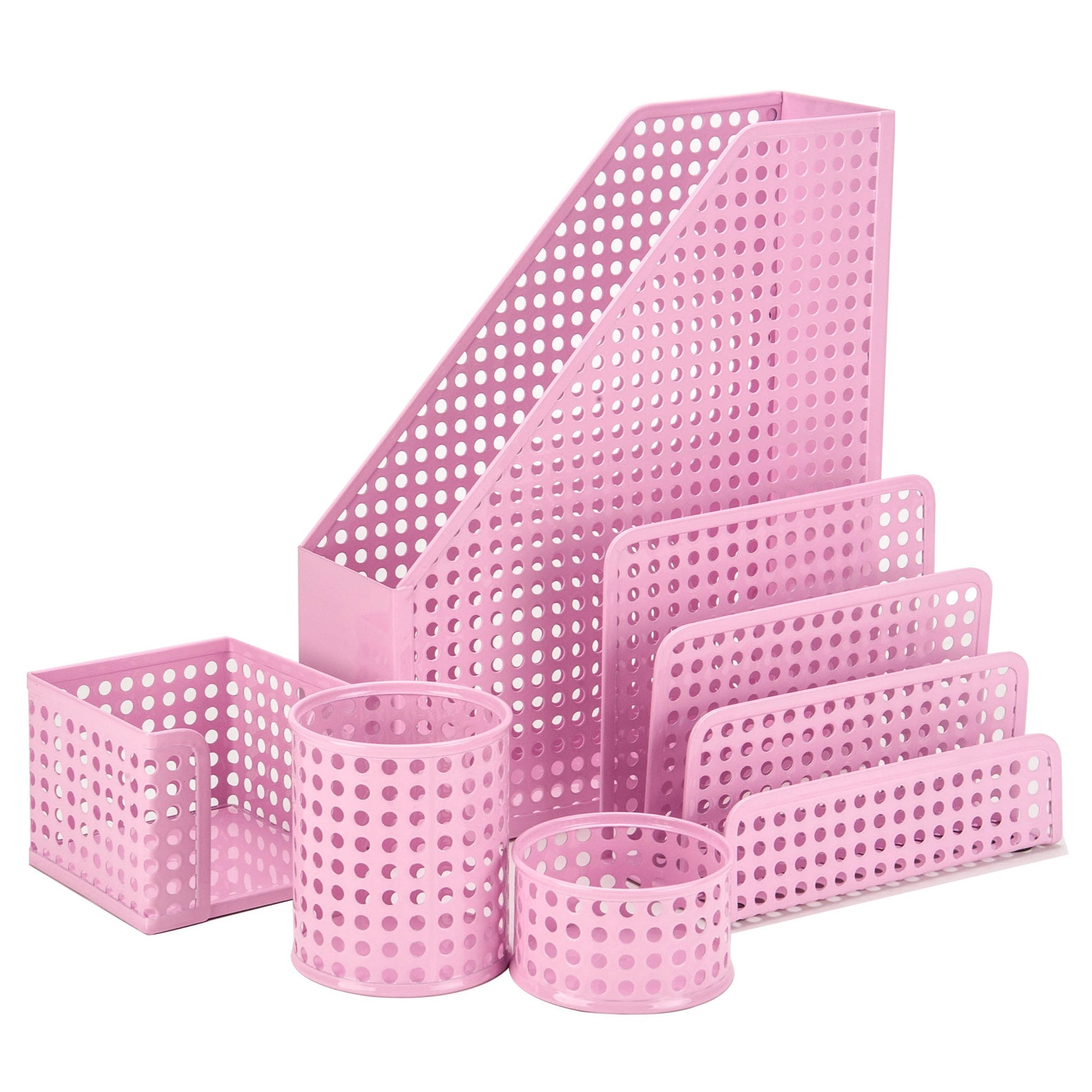 Pink Desk Organizer/ Desktop Office Desk Set of 5/ Desk Etsy