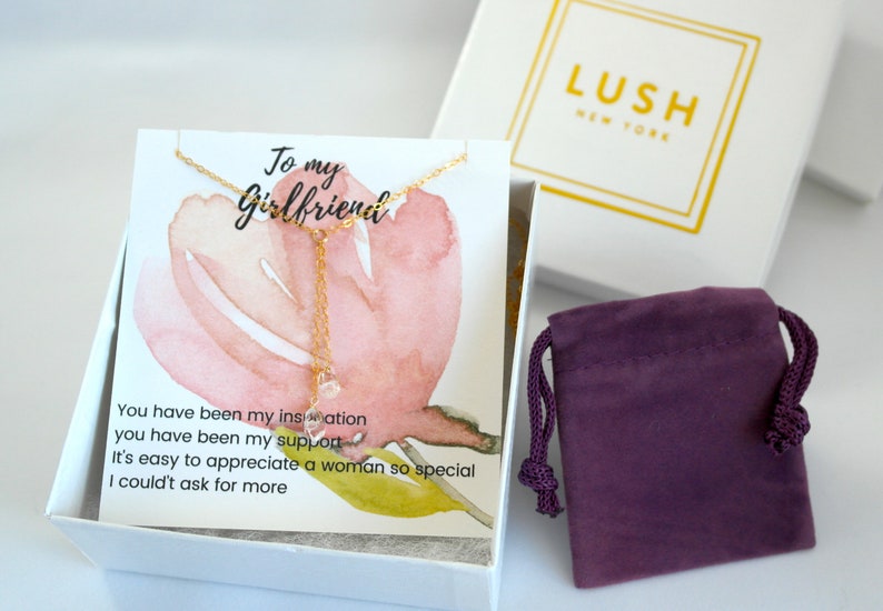 Girlfriend and Touching Message Sweet Gifts for Girlfriends with Romantic Comes with Gift Box and Pouch Pearl /& Diamond Necklaces