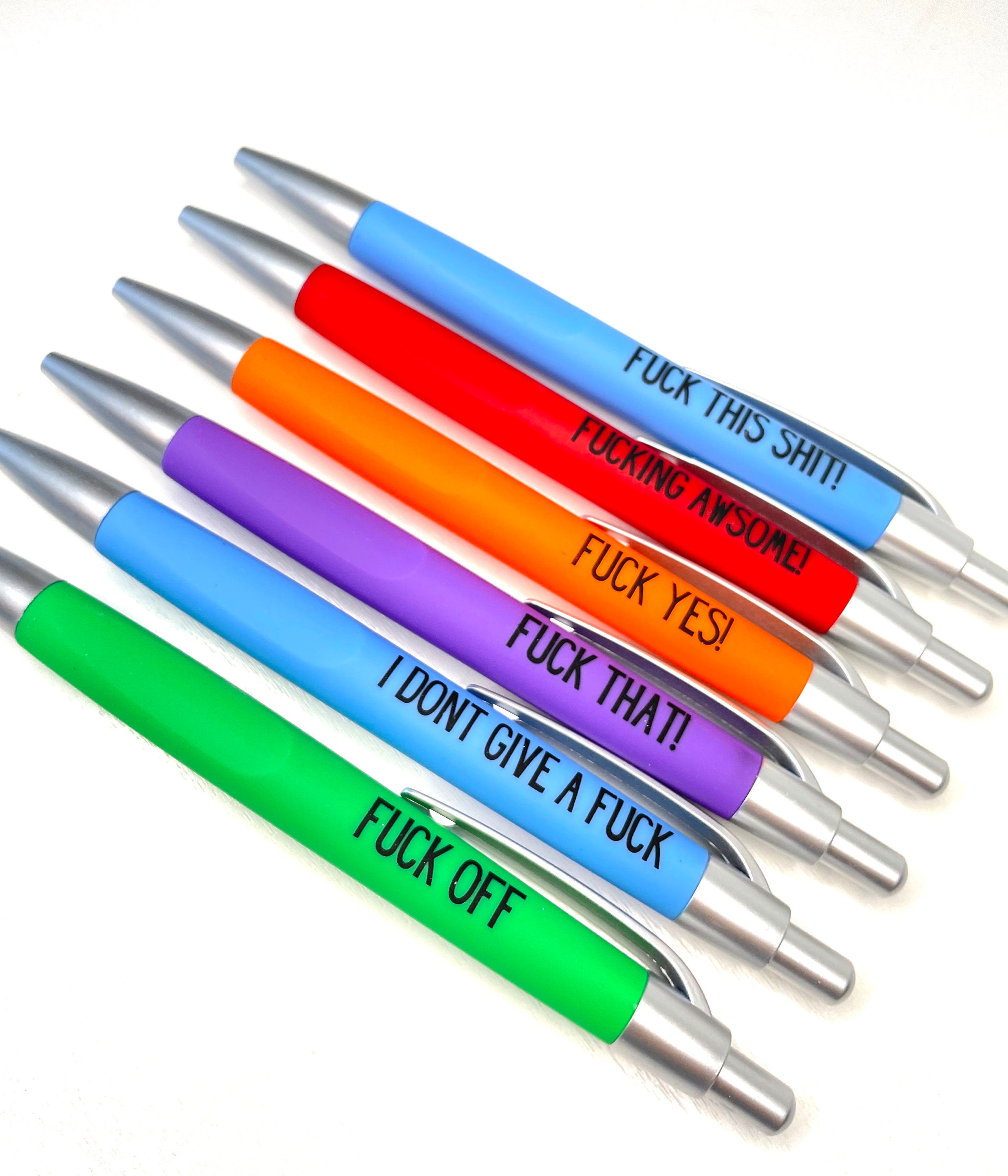 Demotivational Pens (Set of 5) Swear Word Pens, Office Gag Gift