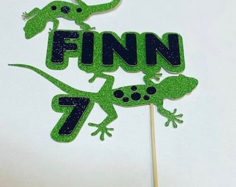 Lizard cake topper,gecko,reptile,personalised cake topper,bearded dragon,party,cake decor, cake decoration, decorating, accessories