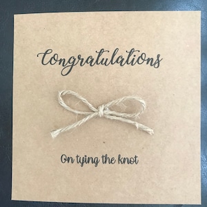 Congratulations on tying the knot wedding card, personalised, rustic wedding card marriage, newly weds, wedding card,