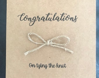 Congratulations on tying the knot wedding card, personalised, rustic wedding card marriage, newly weds, wedding card,