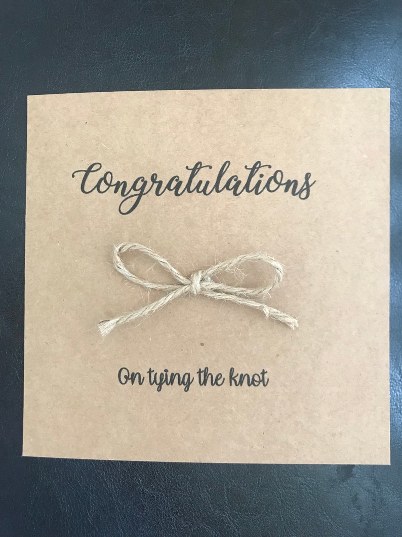 Congratulations on Tying the Knot Wedding Card Personalised Etsy UK