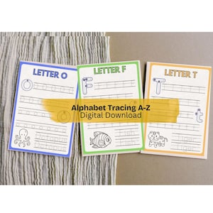 Alphabet Tracing Worksheets A-Z – Printable Letter Practice Pages for Kids – Upper & Lowercase Letters – Instant Download