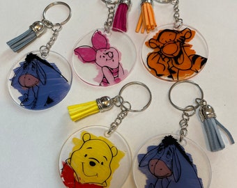 Winnie the Pooh keychain, tigger, piglet, keyring, handmade, novelty, keyring, house key, car key,character