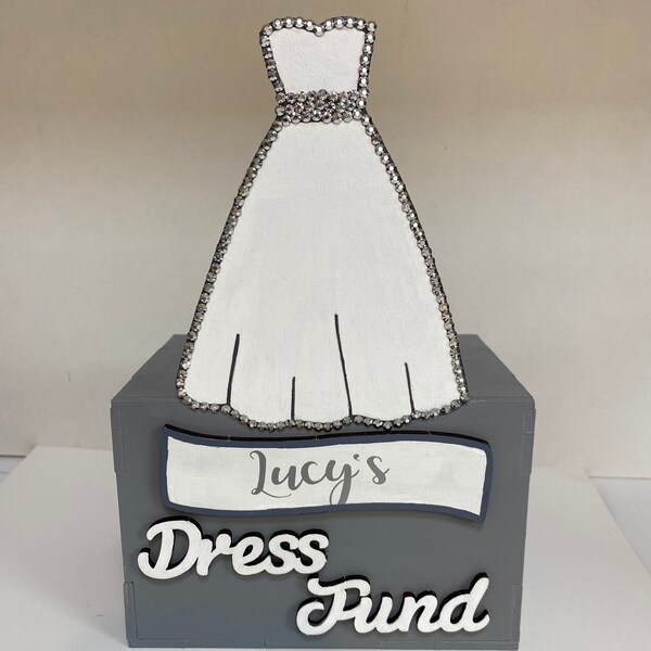 Wedding dress fund money box,savings,dress fund,gift for fiancée,engagement,dress fund,money,bank,cash,coins,piggy bank,prom,