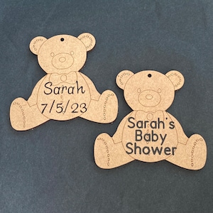 Personalisierte Teddybär Picknick Baby Shower Favor Namensschild, können wir Bären warten Namenskarte, Geburtstag Hochzeit Gedeck, Holz, neues Baby