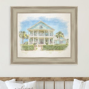 New Home Housewarming Gift Watercolor House Portrait Personalized First Christmas Our First Home Portrait From Photo Custom Gift Mom