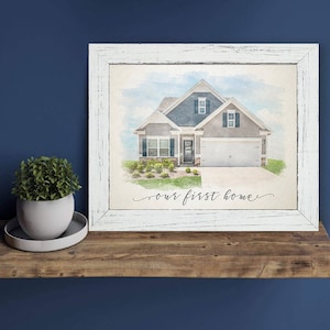 House Portrait Watercolor Realtor Closing Gift Housewarming Gift New Home Gift Home Portrait Gift for Mom Gift for Her Him, First Home Gift