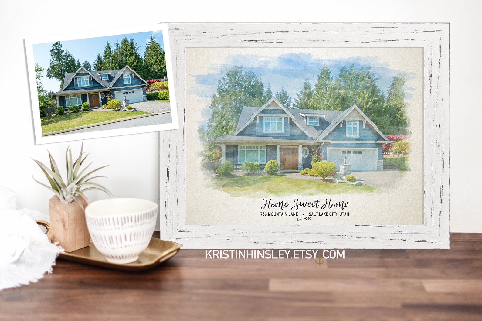 Personalized House Portrait New Home Housewarming Gift for Etsy