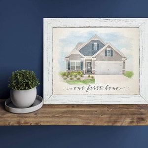 Watercolor House Portrait from Photo: Personalized Home Painting (Digital)
