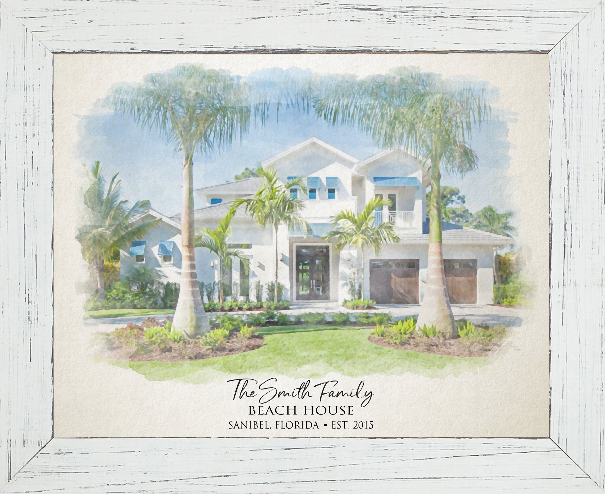 Custom House Portrait Watercolor Housewarming Gift New Home Realtor ...