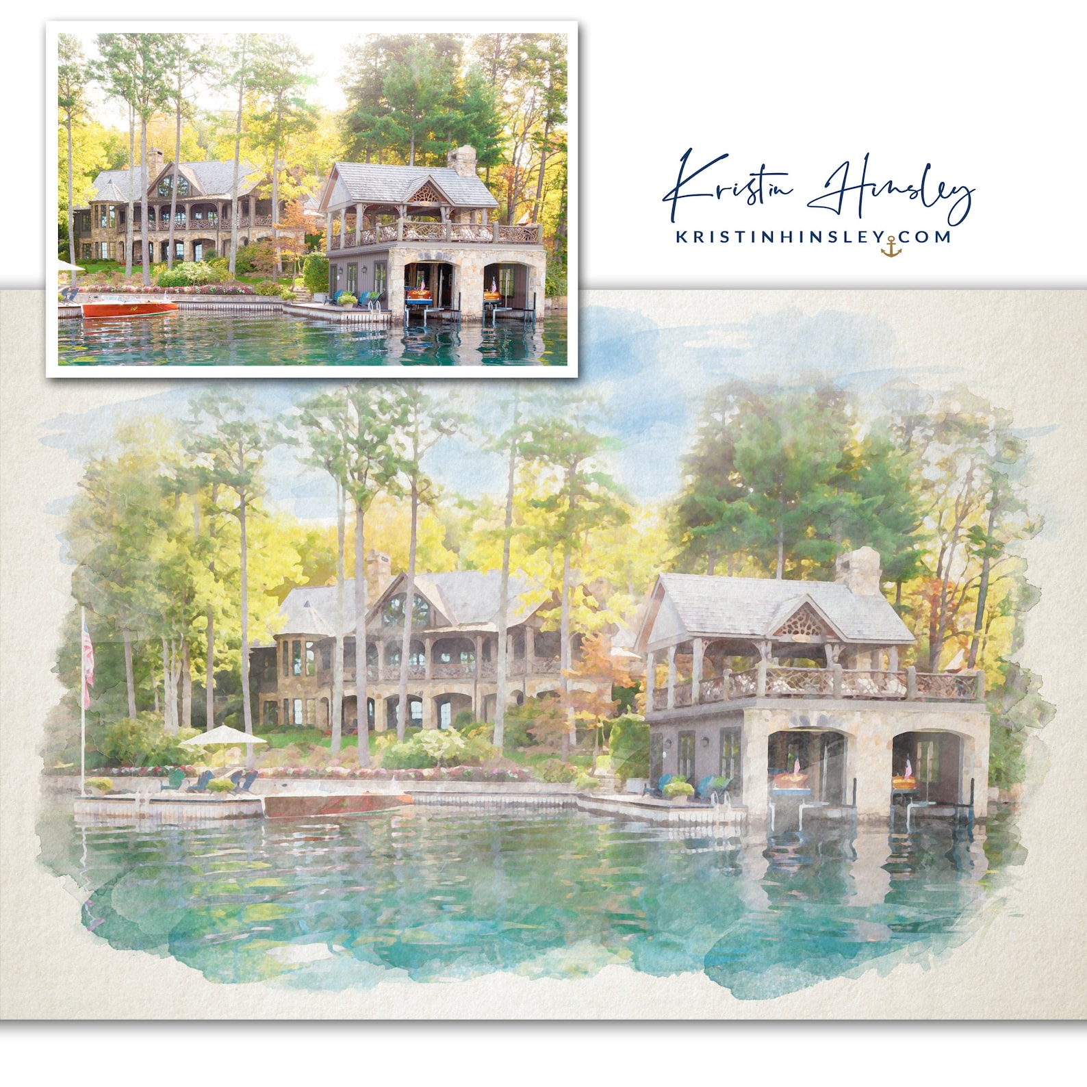Custom Watercolor House Portrait First Anniversary Gift House Drawing ...