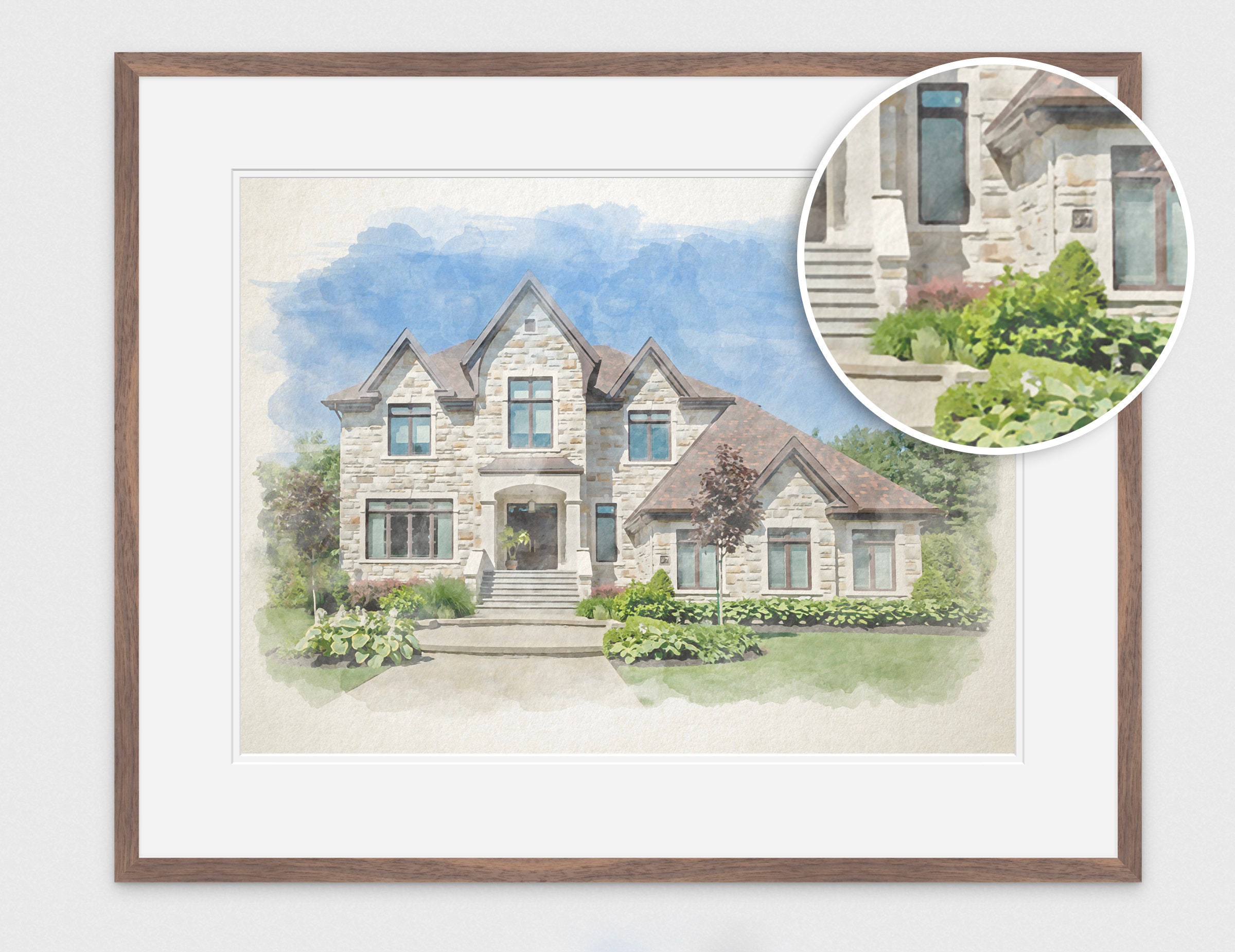 Custom Watercolor House Portrait First Anniversary Gift House Drawing ...