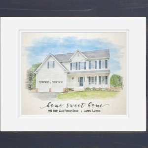 Housewarming Gift, Custom Watercolor House Portrait, Watercolor House Painting, First Home Gift, Realtor Closing Gift Ideas Home Portrait