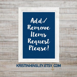 Add/Remove Items Request