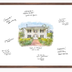 Wedding Guestbook Alternative, Wedding Venue Watercolor Personalized Wedding Signature Guestbook Photo Guest Book Custom Guest Book Sign