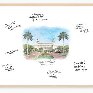 Wedding Venue Guestbook Alternative, Custom Watercolor Personalized Wedding Signature Guestbook Photo Guest Book Custom Guest Book Sign