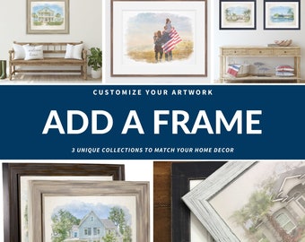 Add a Frame - Frame Add-On -  Photo Frame Personalized Housewarming Gift, Framed Gift, Large Framed Wall Art  Rustic Frames  Christmas Gift