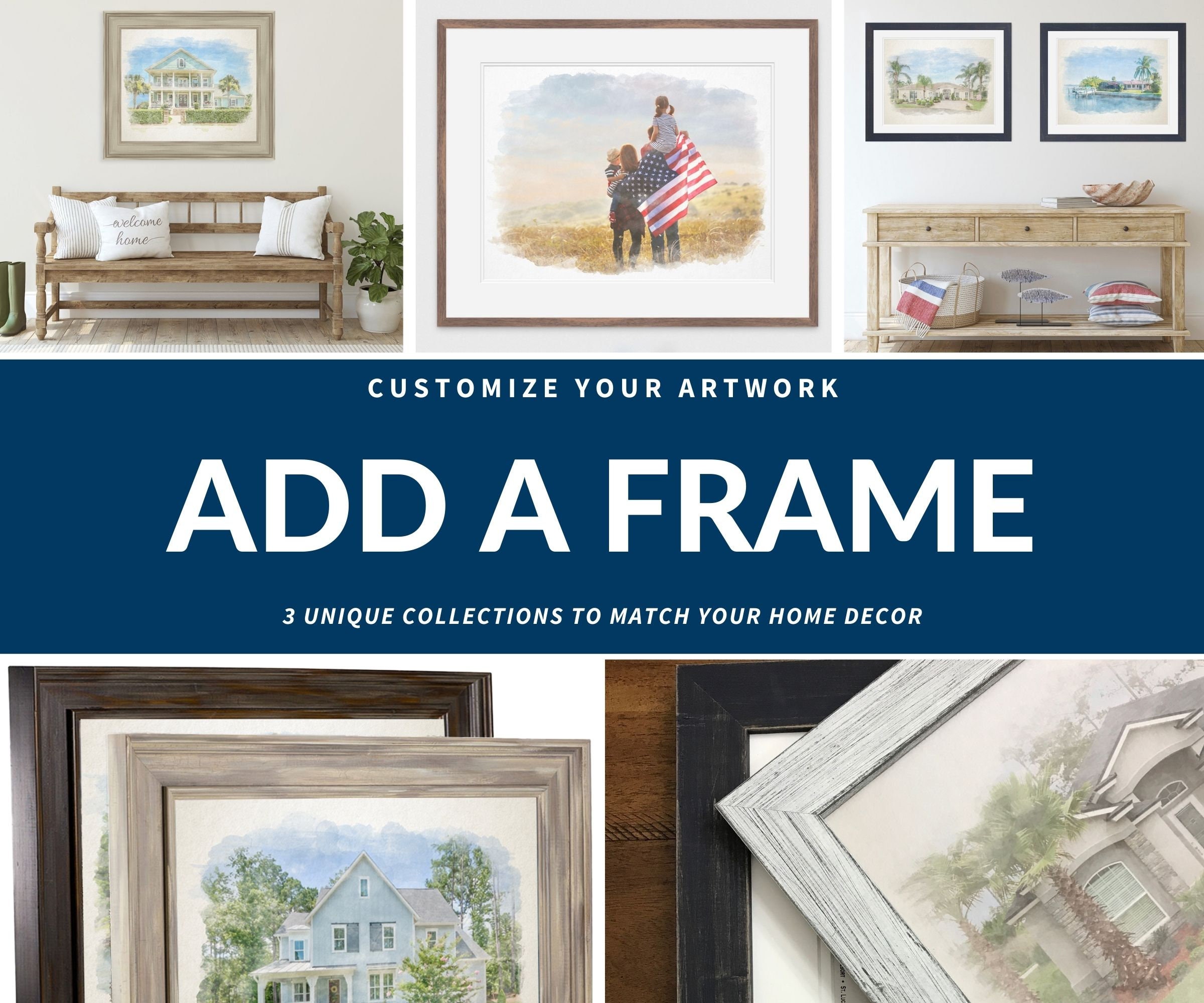 Add a Frame - Frame Add-On -  Photo Frame Personalized Housewarming G…