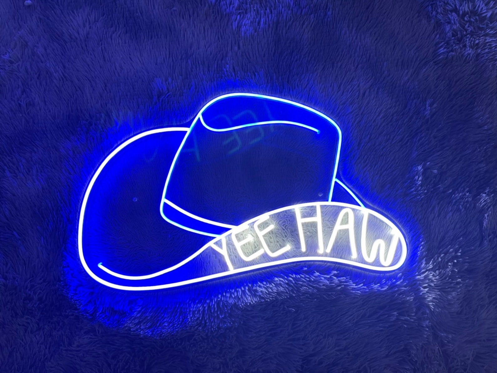 Cowboy Hat Neon Sign Cowboy Straw Hat Neon Sign Cowboy Hat Etsy