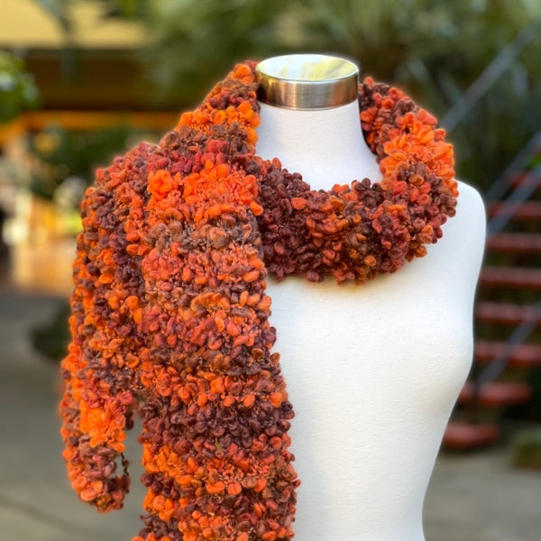 Orange Knit Scarf Etsy