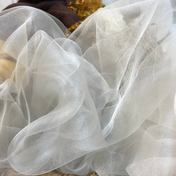 Margilan Silk Organza Rarefied Gauze for Wet Felting,  Natural Silk, Craft Supplies, Silk For Scarves, Supplices for Wet Felting