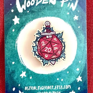 D20 - 1.25&quot; Wooden Pin