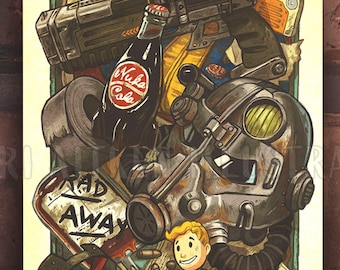 Wasteland Cache - 11x17" Fallout Art Print Poster