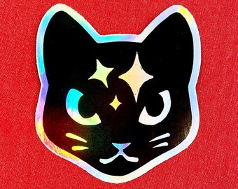 Astral Kitty Iriserende 8cm Vinyl Sticker