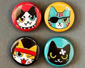 Danger Cats 1" Pinback Button or Magnets