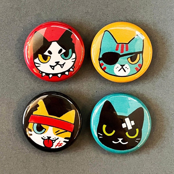 Danger Cats 1" Pinback Button or Magnets