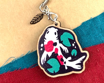 Koi Pond 1.5" Wooden Charm