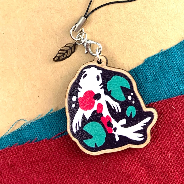 Koi Pond 1.5" Wooden Charm