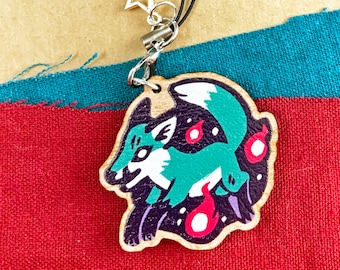 Spectral Fox 1.5" Wooden Charm