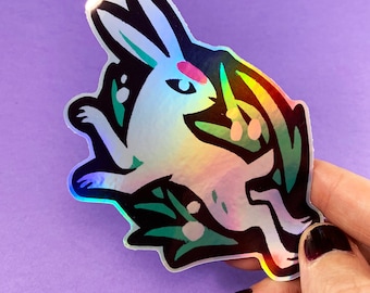 Ghost Rabbit Vinyl Sticker - Iriserend of Mat
