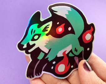Spectral Fox Vinyl Sticker - Iridescent or Matte