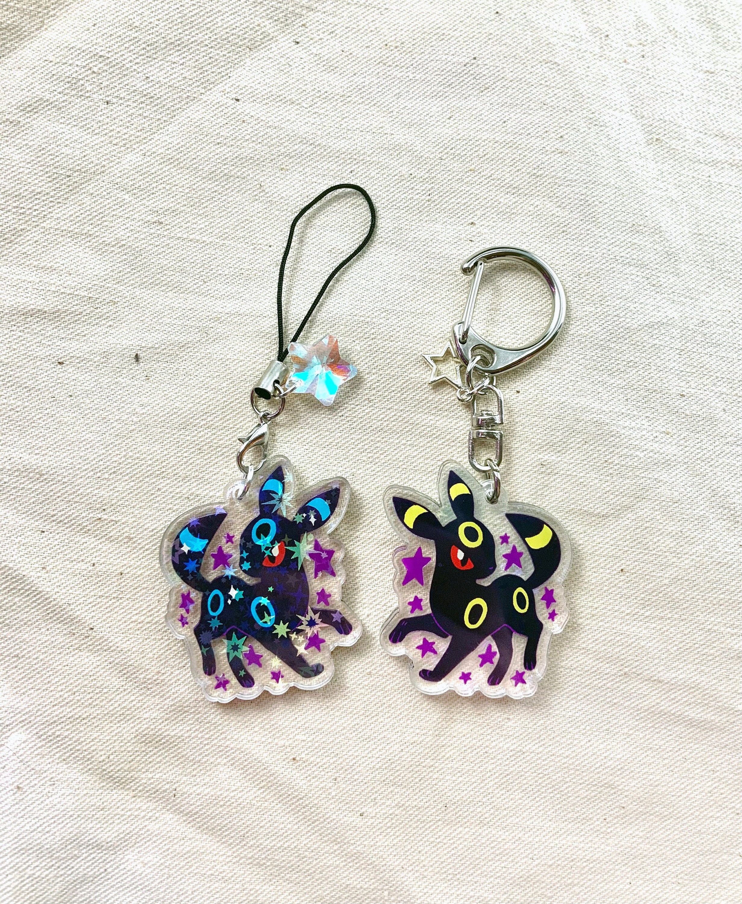 Umbreon - Pokemon 1.5" Double-Sided Holographic Acrylic Charm - …