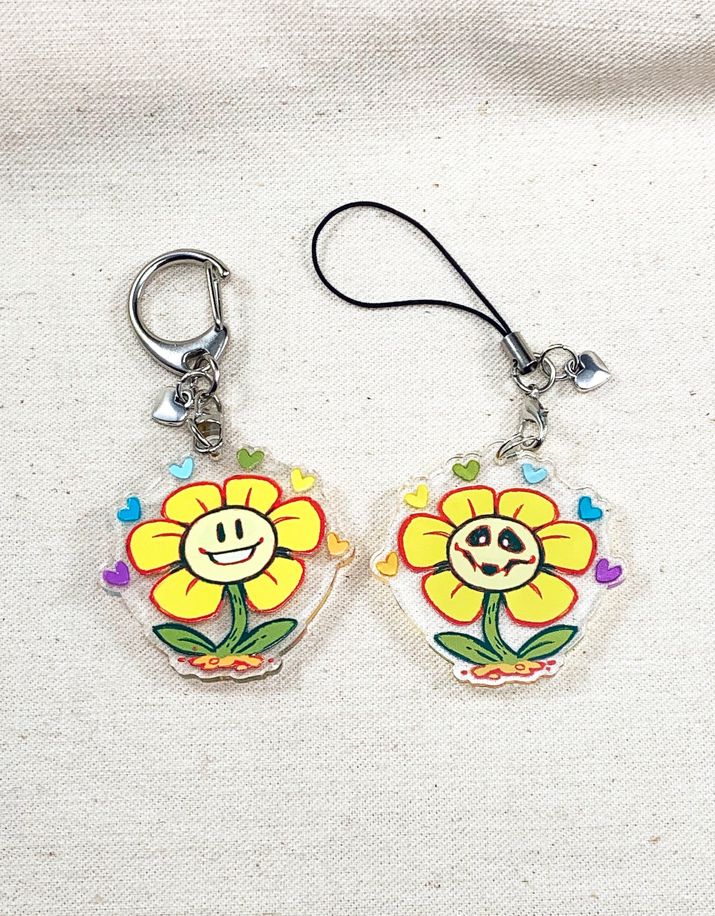Undertale Flowey 1.5" Doubled Sided Acrylic Charm - Keychain or …