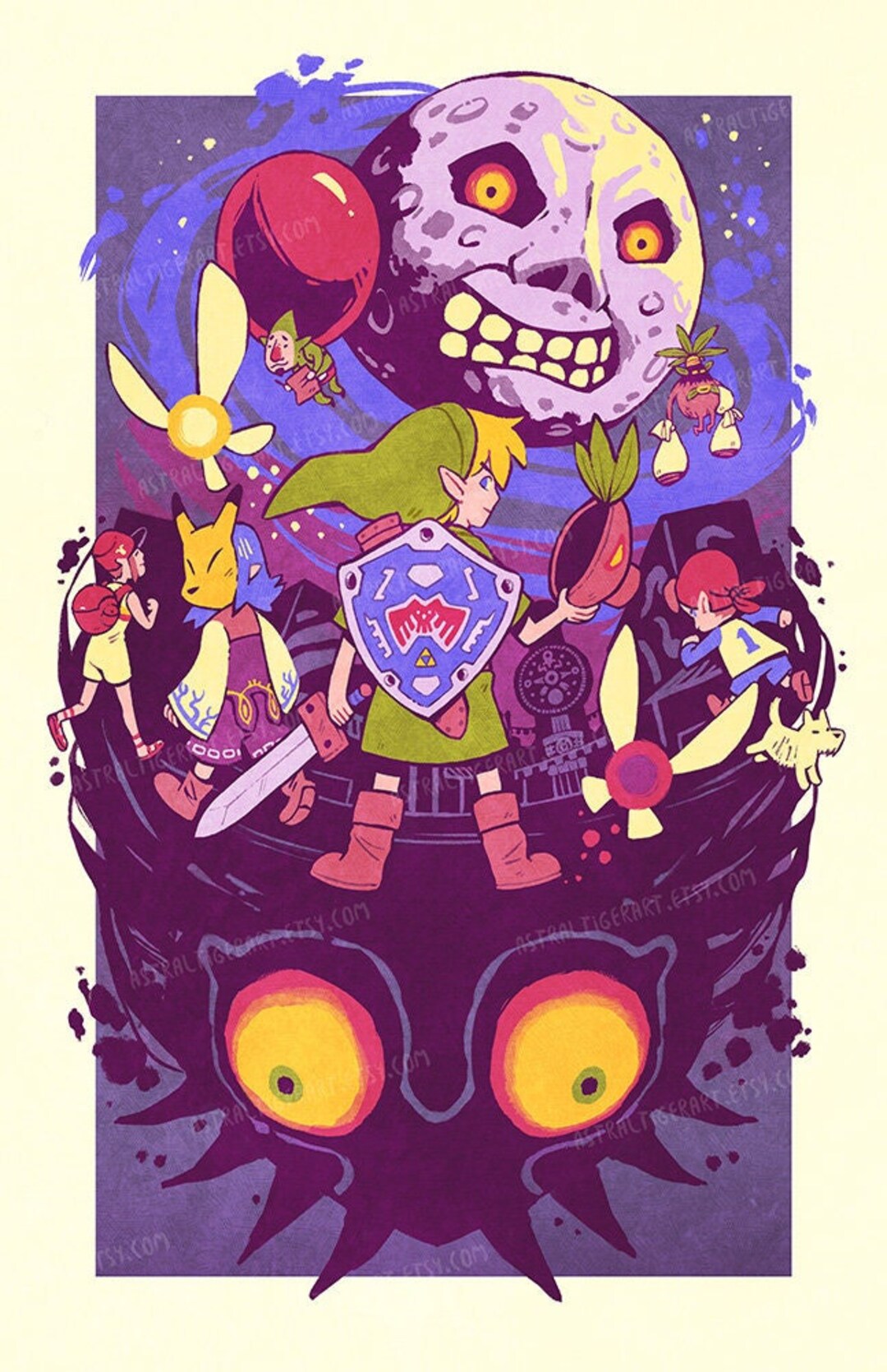 to Clock Town 11x17 Fan Art Print the Legend of Zelda Majora's